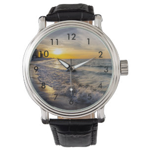 Pensacola Splashing Waves Sunrise Wrist Watch