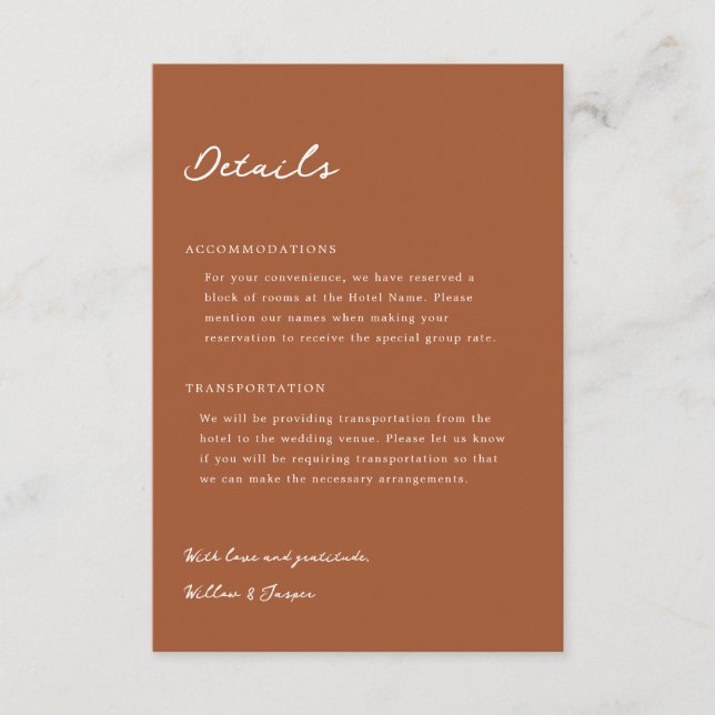 Pensacola Wedding Enclosure Card (Front)