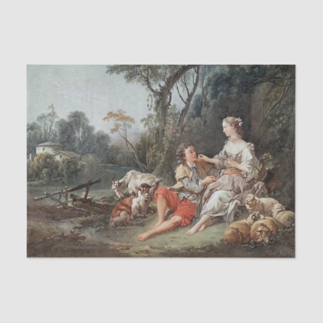 Pense-t-il Aux Raisins by Franois Boucher Tissue Paper (Front)