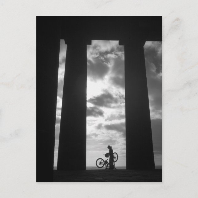 Penshaw Monument with Biker Postcard (Front)