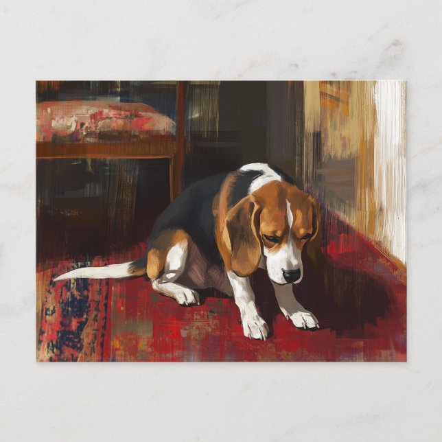 Pensive Beagle Postcard (Front)