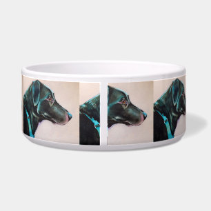 Pensive Black Dog Bowl