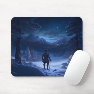 Pensive Knight of the Winter Wonderland Mouse Pad
