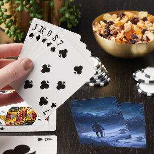 Pensive Knight of the Winter Wonderland Playing Cards