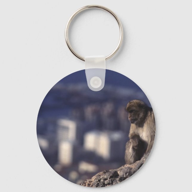 Pensive Monkey in Gibraltar Key Ring (Front)