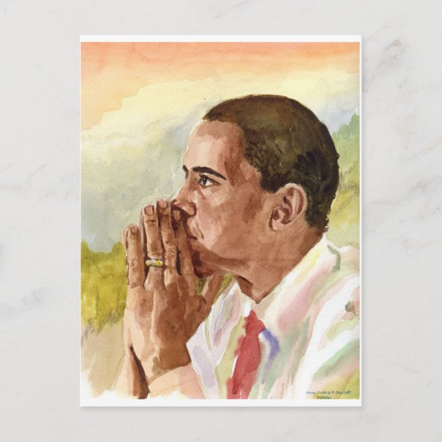 Pensive Obama Postcard (Front)