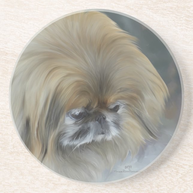 Pensive Pekingese Coaster (Front)