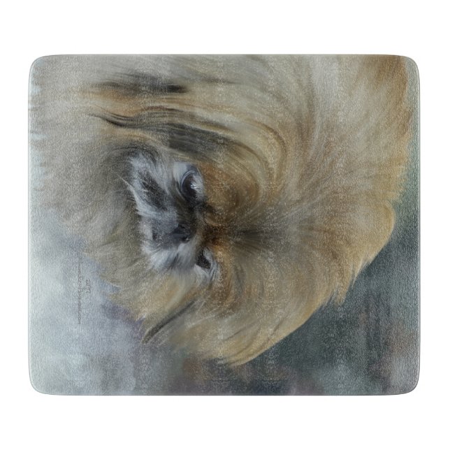 Pensive Pekingese Cutting Board (Front)