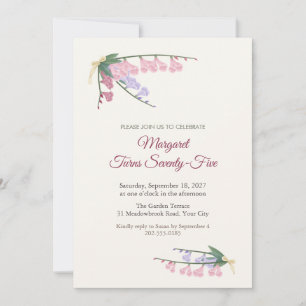 Penstemon Corners 75th Birthday Invitation