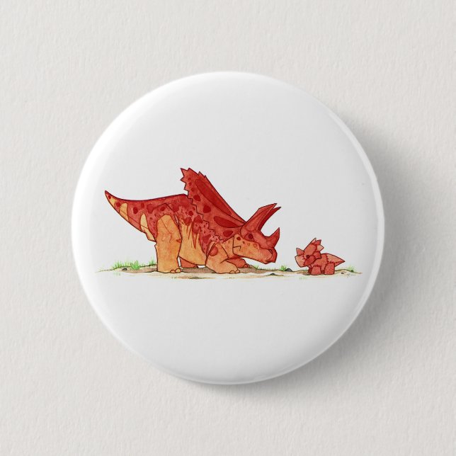 Pentaceratops and Toy 6 Cm Round Badge (Front)