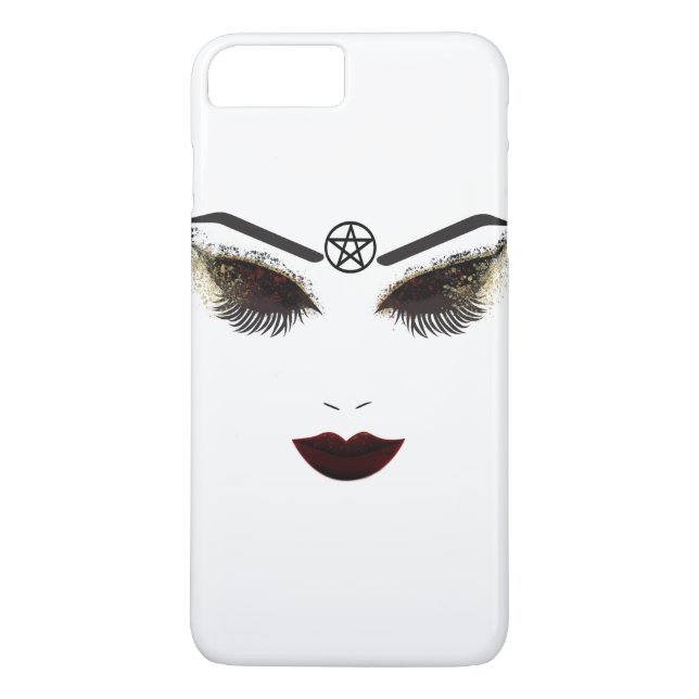 Pentacle Beauty Face Lashes & Dark Lips Makeup Case-Mate iPhone Case (Back)