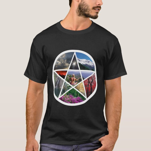 Pentacle collage wht T-Shirt (Front)