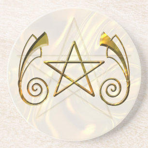 Pentacle Goldtone Coaster