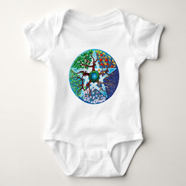 pentacle-seasons baby bodysuit (Front)