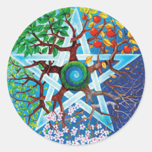 pentacle-seasons classic round sticker