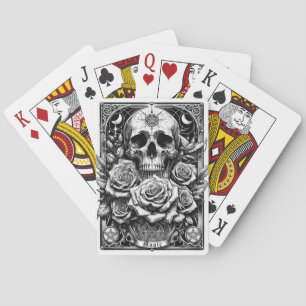 Pentacle Skeleton Skull & Roses Tarot Art Playing Cards