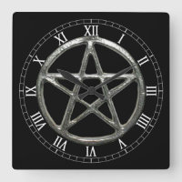 Pentacle Square Roman Numerals Clock