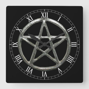 Pentacle Square Roman Numerals Clock