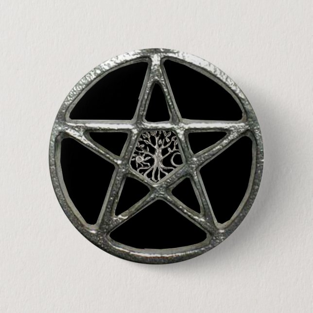 Pentacle Tree Of Life Button (Front)