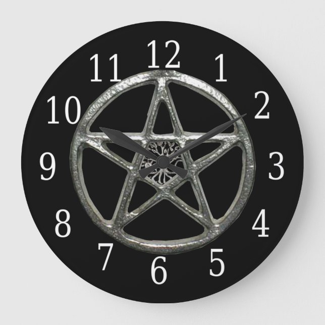 Pentacle Tree Of Life Round Clock (Front)