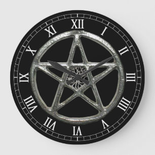 Pentacle Tree Of Life Round Roman Numerals Clock