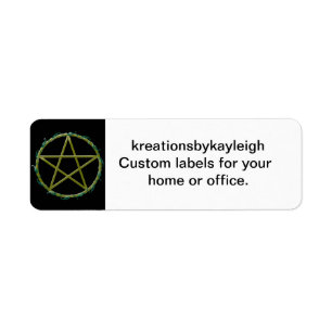 Pentacle with Leaves Return Address Label