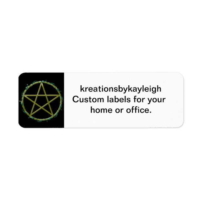 Pentacle with Leaves Return Address Label (Front)
