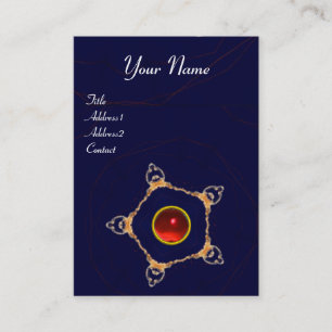 PENTAGON Monogram red ruby ,blue Business Card