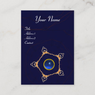 PENTAGON Monogram sapphire ,blue Business Card
