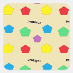 Pentagon pattern on cream square sticker