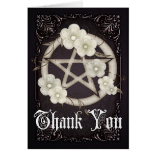 Pentagram 3 Wicca Thank You Greeting Card