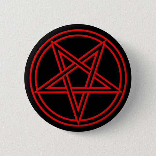 Pentagram 6 Cm Round Badge (Front)
