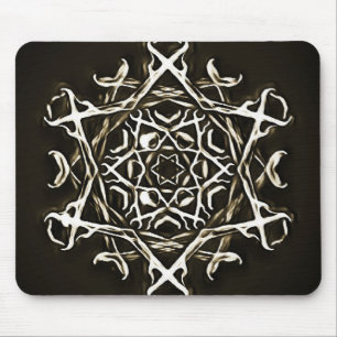 Pentagram and Antlers Black and Brown Mouse pad