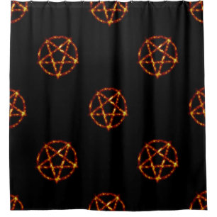 pentagram bathroom shower curtain