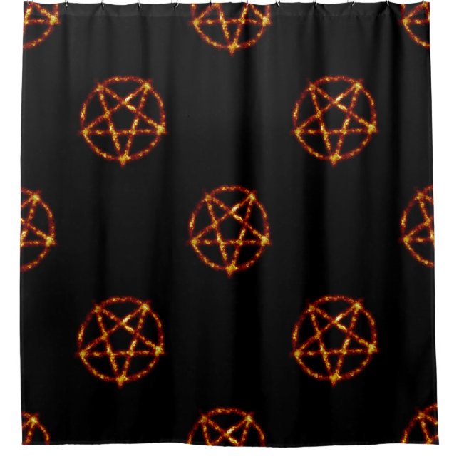 pentagram bathroom shower curtain (Front)