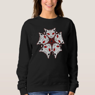 Pentagram Cat Kitten Wicca Witch Blackcraft Occult Sweatshirt