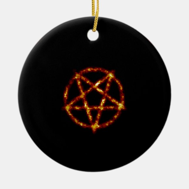 pentagram ceramic tree decoration (Front)