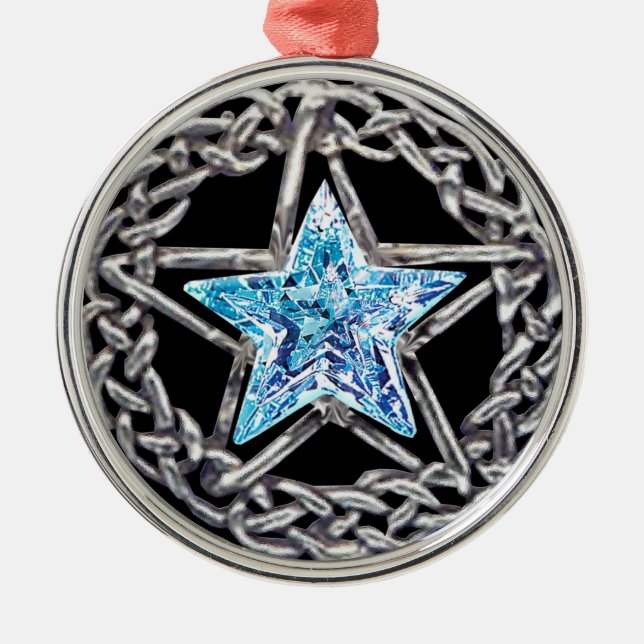 Pentagram Crystal Star Ornament (Front)
