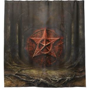 Pentagram In The Woods Shower Curtain