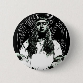 Pentagram Jesus Button