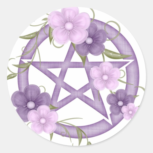 ♥ Pentagram ♥ (mystical-1) Classic Round Sticker (Front)