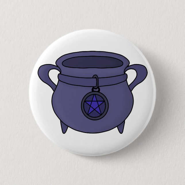 Pentagram Pentacle Cauldron 6 Cm Round Badge (Front)