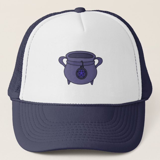 Pentagram Pentacle Cauldron Trucker Hat (Front)