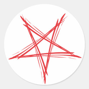 Pentagram pentacle classic round sticker