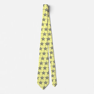 Pentagram Silver Grey on Lt Yellow Tie