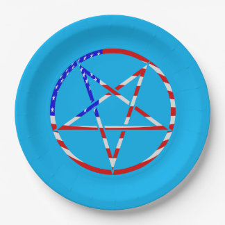 pentagram star american flag patriotic paper plate