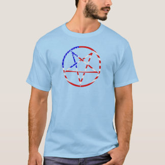 pentagram star american flag patriotic T-Shirt