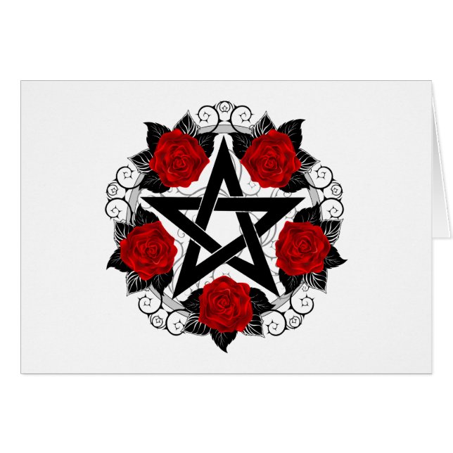 Pentagram with Red Roses (Front Horizontal)