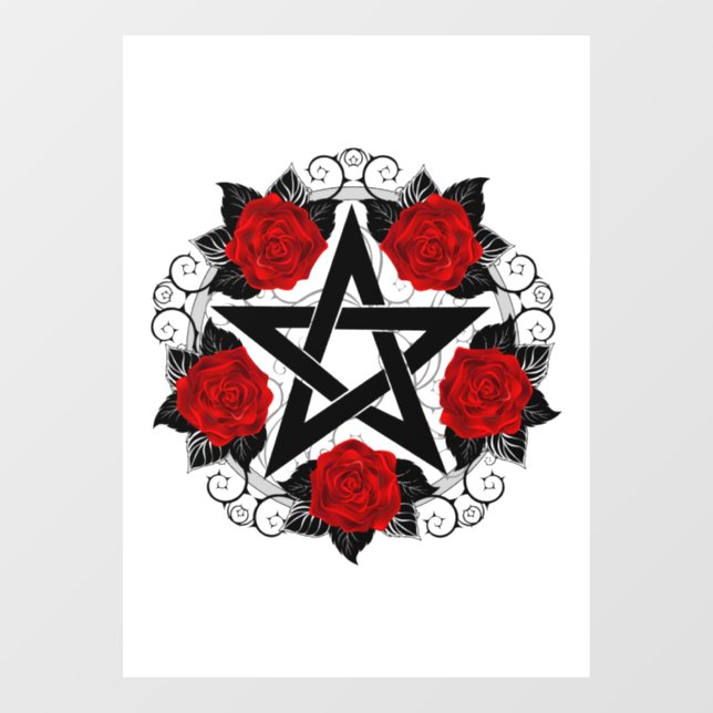 Pentagram with Red Roses (Sheet)