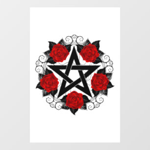 Pentagram with Red Roses